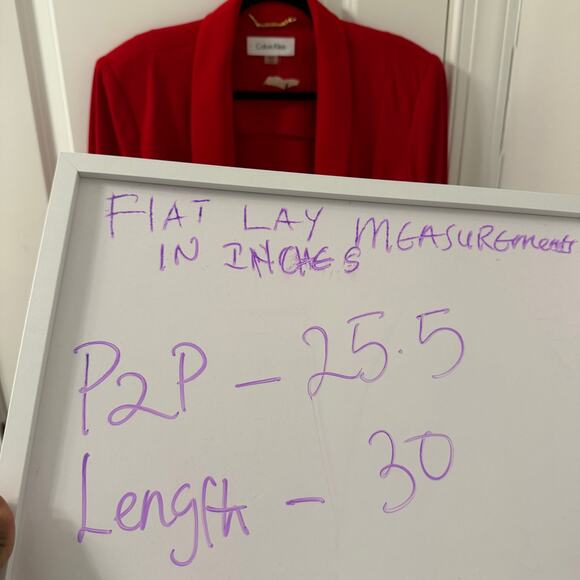 NEW CALVIN KLEIN Open Front Red Blazer Sz 18W Office - Picture 5 of 8